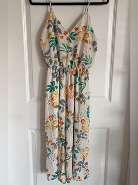 Everly White Jumpsuit With Floral Print